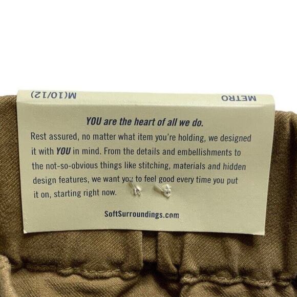 Soft Surroundings Metro Pants Womens M Elastic Waist Shapes Slim Khaki Pull On - Picture 10 of 11